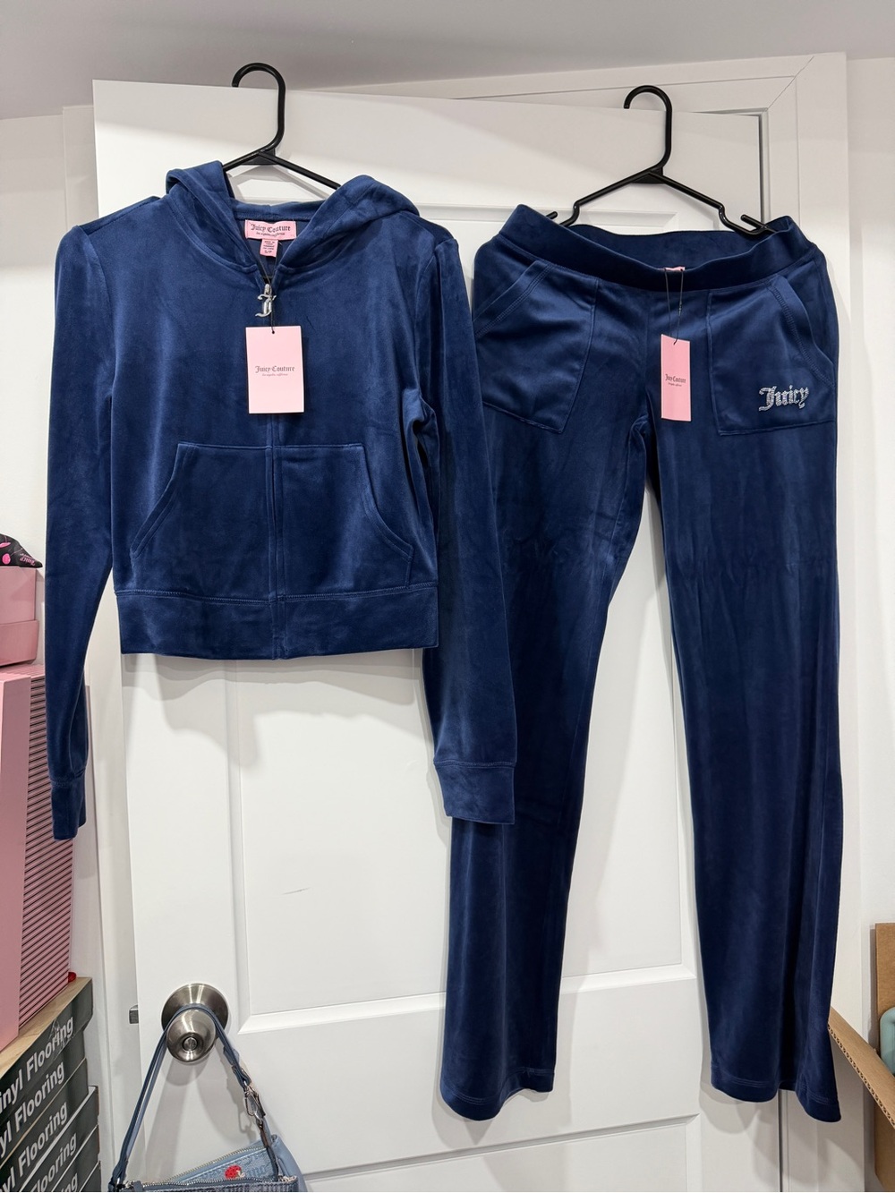 Juicy Couture Atlantic Navy Velour Hoodie & Pants Set